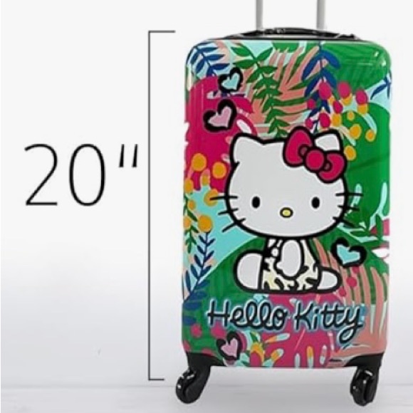 Hello Kitty Kids Jungle Tropical Suitcase - Green, Pink, White Animal Prink - Picture 3 of 9